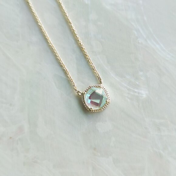 Kendra Scott • Davie Gold Dichroic Glass Pendant Necklace - Picture 2 of 3